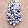 Silver pendant with cut tanzanites and zircons Ag 925 019956 TZ