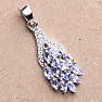 Silver pendant with cut tanzanites and zircons Ag 925 019956 TZ