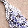 Silver pendant with cut tanzanites and zircons Ag 925 019956 TZ