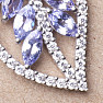 Silver pendant with tanzanites and zircons in the shape of a leaf Ag 925 019981 TZ