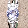 Silver ring with tanzanite and zircons Ag 925 015090 TZ