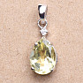 Silver pendant in the shape of a drop with Lemon topaz and zircon Ag 925 015649 LET