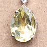 Silver pendant in the shape of a drop with Lemon topaz and zircon Ag 925 015649 LET