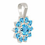 Topaz blue pendant silver Ag 925 P1298BT