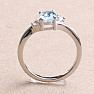 Silver ring with Blue Sky topaz and zircons Ag 925 026295 BT