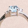 Silver ring with Blue Sky topaz and zircons Ag 925 026295 BT