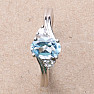 Silver ring with Blue Sky topaz and zircons Ag 925 026295 BT