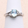 Silver ring with Blue Sky topaz and zircons Ag 925 026295 BT