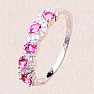 Silver ring with Pink topazes and zircons Ag 925 020711 PT