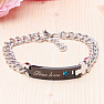 True love surgical steel bracelet with cubic zirconia