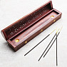 Wood box and stand for incense sticks with stars