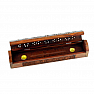 Wood box and stand for incense sticks with chakra symbols