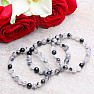 Tourmaline black in crystal beaded bracelet extra quality