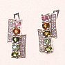 Silver earrings with multicolored tourmalines and zircons silver Ag 925 012842 MT