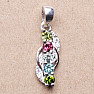 Silver pendant with cut multicolored tourmalines and zircons silver Ag 925 010250 MT