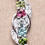 Silver pendant with cut multicolored tourmalines and zircons silver Ag 925 010250 MT