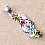 Silver pendant with cut multicolored tourmalines and zircons silver Ag 925 010250 MT