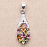 Silver pendant with multicolored cut tourmalines and zircons silver Ag 925 019956 MT