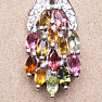 Silver pendant with multicolored cut tourmalines and zircons silver Ag 925 019956 MT