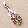 Silver pendant with multicolored cut tourmalines and zircons silver Ag 925 019956 MT