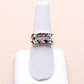 Silver ring with cut multicolored tourmalines and zircons Ag 925 014779 MT