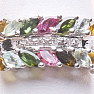 Silver ring with cut multicolored tourmalines and zircons Ag 925 014779 MT