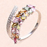 Silver ring with cut multicolored tourmalines Ag 925 014807 MT