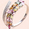 Silver ring with cut multicolored tourmalines Ag 925 014807 MT