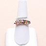 Silver ring with cut multicolored tourmalines Ag 925 014807 MT