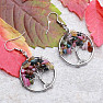 Tourmaline multicolor earrings with the Tree of Life