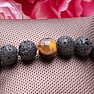 Lava stone bracelet with tiger eye 10 mm