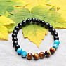 Tiger&#39;s eye, apatite and obsidian men&#39;s bracelet RB Design 36