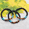 Tiger&#39;s eye, apatite and obsidian men&#39;s bracelet RB Design 36