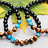 Tiger&#39;s eye, apatite and obsidian men&#39;s bracelet RB Design 36