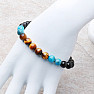 Tiger&#39;s eye, apatite and obsidian men&#39;s bracelet RB Design 36