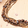 Tiger&#39;s eye exclusive necklace with glittering beads