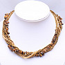 Tiger&#39;s eye exclusive necklace with glittering beads