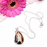 Tiger eye drop design pendant with chain