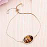 Tiger eye cut oval bracelet drawstring