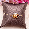 Tiger eye cut oval bracelet drawstring