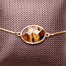 Tiger eye cut oval bracelet drawstring