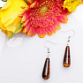 Tiger eye earrings in the shape of long drops