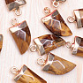 Tiger eye faceted pendant Shark tooth