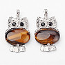 Tiger&#39;s eye glittering fashion pendant in the form of an owl