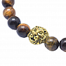 Tiger eye beaded bracelet with a lion's head