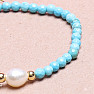 Turquoise bracelet with pearl bracelet cut beads