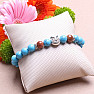 Howlit blue beaded bracelet with an owl