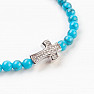 Turquoise bracelet with a zircon cross