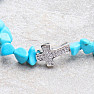 Turquoise bracelet chopped with a zircon cross