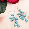 Turquoise fashion earrings with long rhinestones